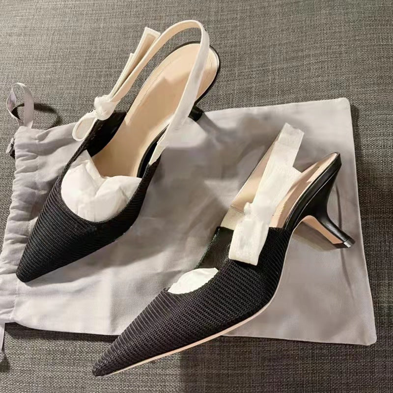 Low heel hollowed-out back platform sandals