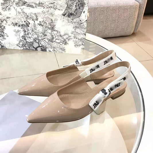 Low heel hollowed-out back platform sandals